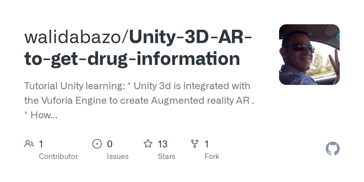 GitHub walidabazo/Unity3DARtogetdruginformation Tutorial Unity
