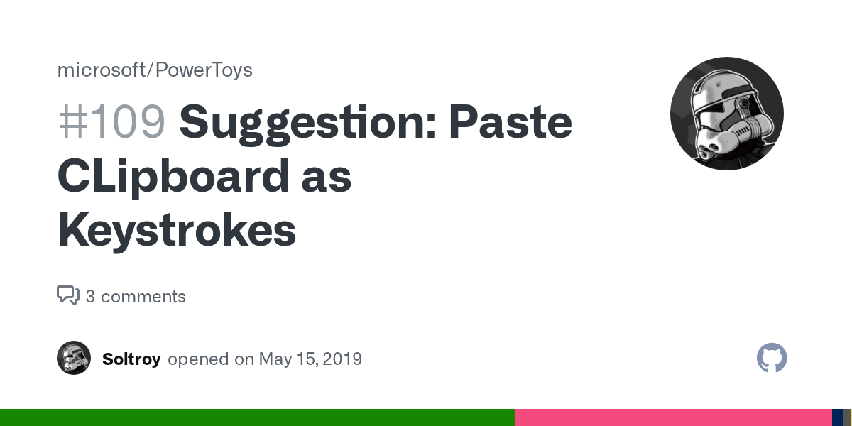 Suggestion Paste CLipboard as Keystrokes · Issue 109 · microsoft
