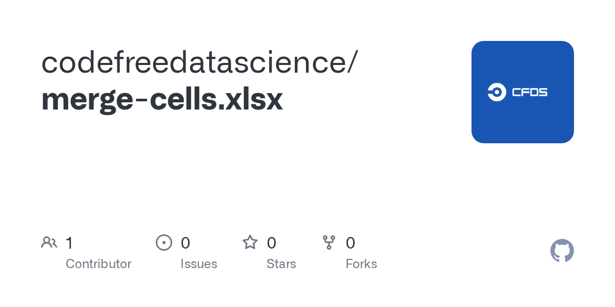 GitHub codefreedatascience/mergecells.xlsx