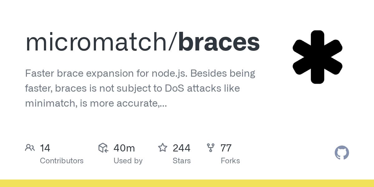 GitHub micromatch/braces Faster brace expansion for node.js. Besides