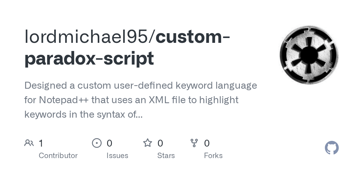 GitHub lordmichael95/customparadoxscript Designed a custom user