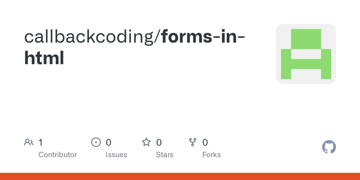 GitHub callbackcoding/formsinhtml
