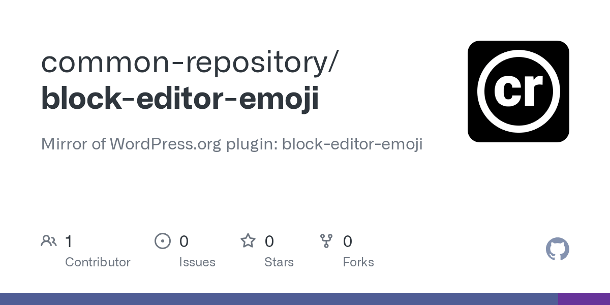 GitHub commonrepository/blockeditoremoji Mirror of