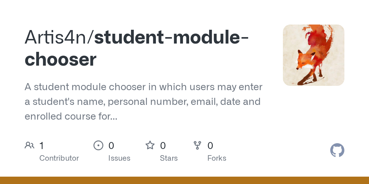 GitHub Artis4n/studentmodulechooser A student module chooser in