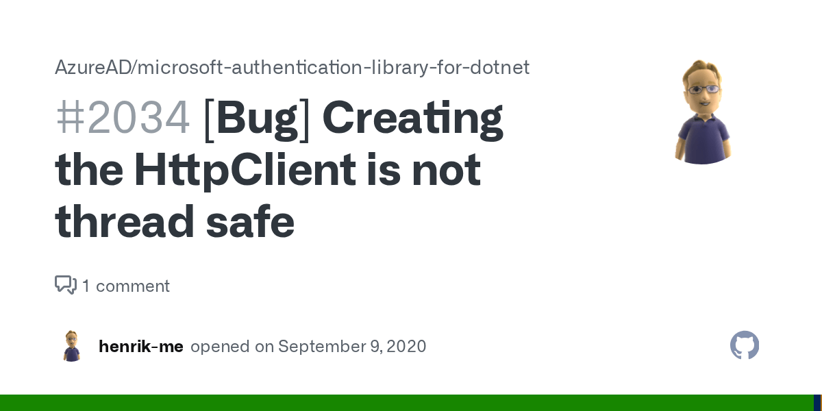 [Bug] Creating the HttpClient is not thread safe · Issue 2034