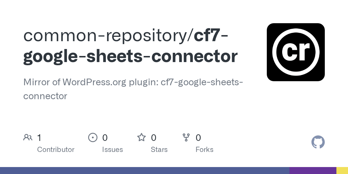 GitHub commonrepository/cf7googlesheetsconnector Mirror of