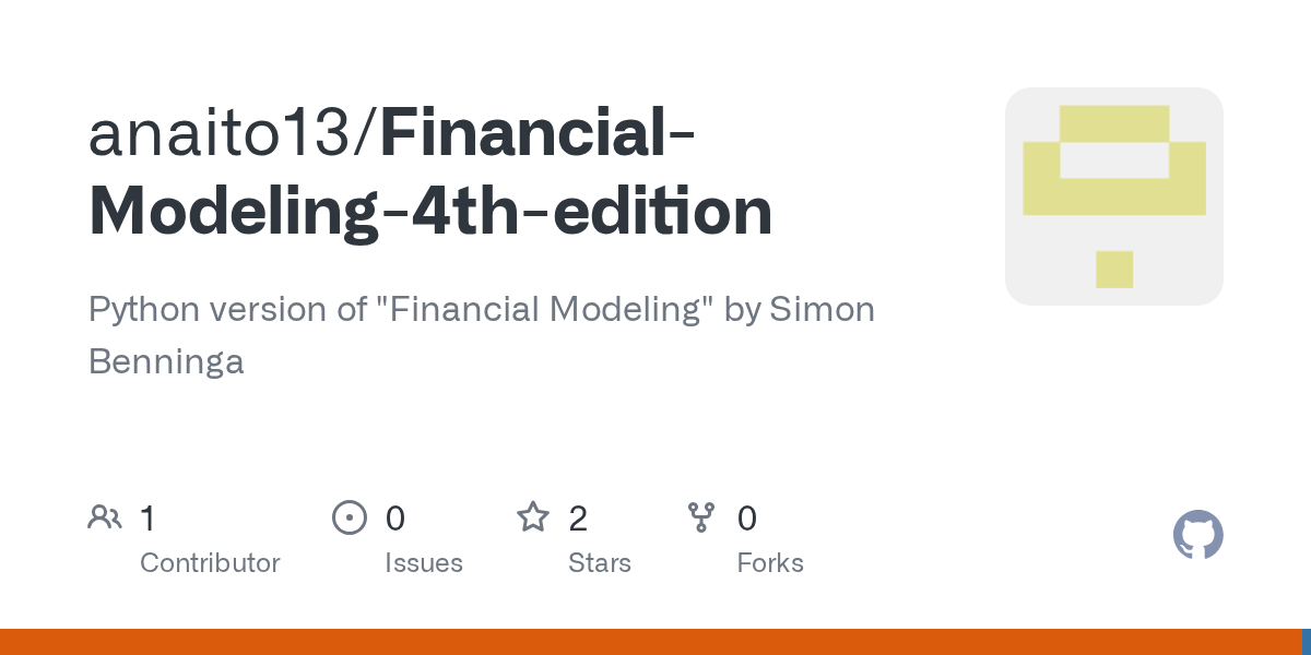 GitHub anaito13/FinancialModeling4thedition Python version of