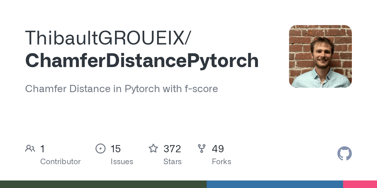 GitHub ThibaultGROUEIX/ChamferDistancePytorch Chamfer Distance in