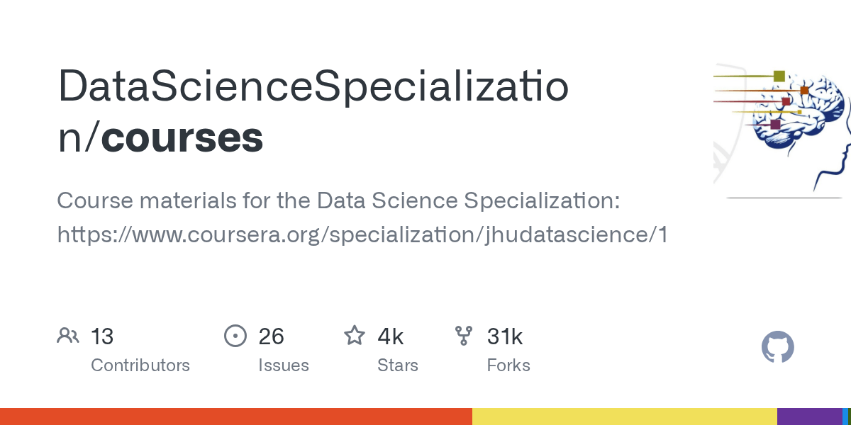 GitHub DataScienceSpecialization/courses Course materials for the