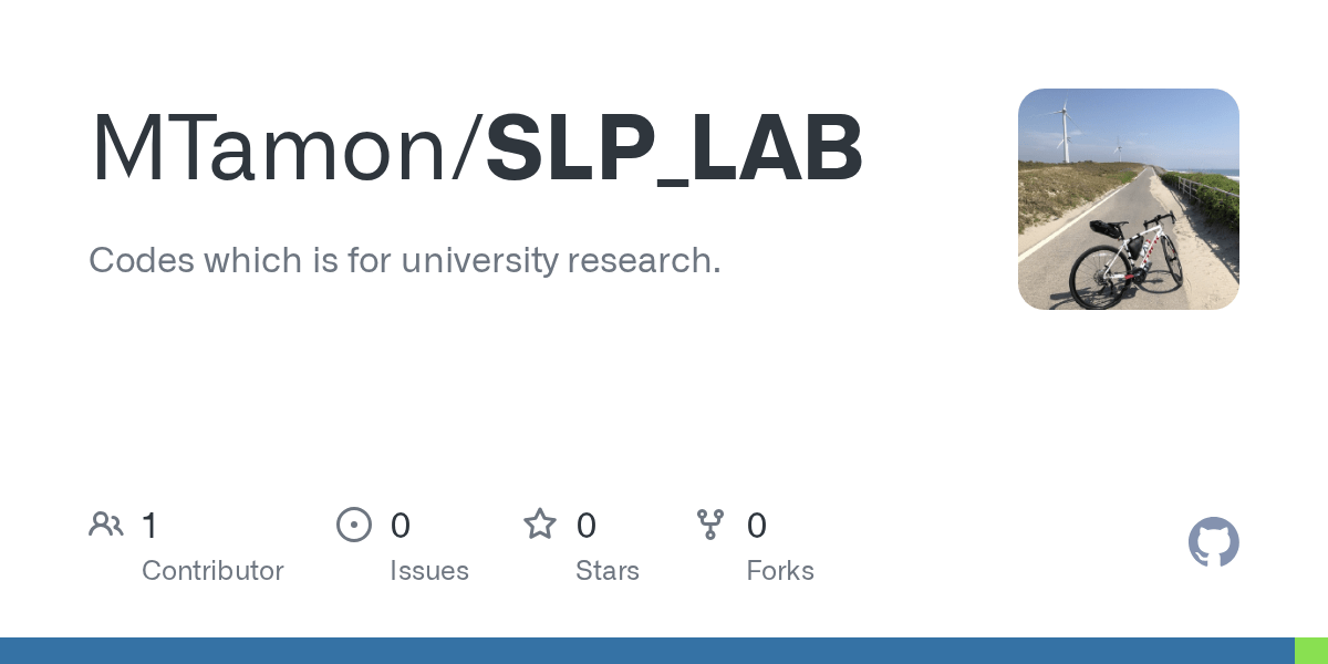 GitHub MTamon/SLP_LAB Codes which is for university research.