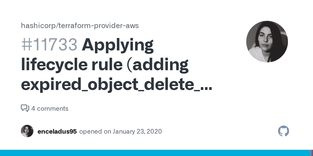 Applying lifecycle rule (adding expired_object_delete_marker) doesn't