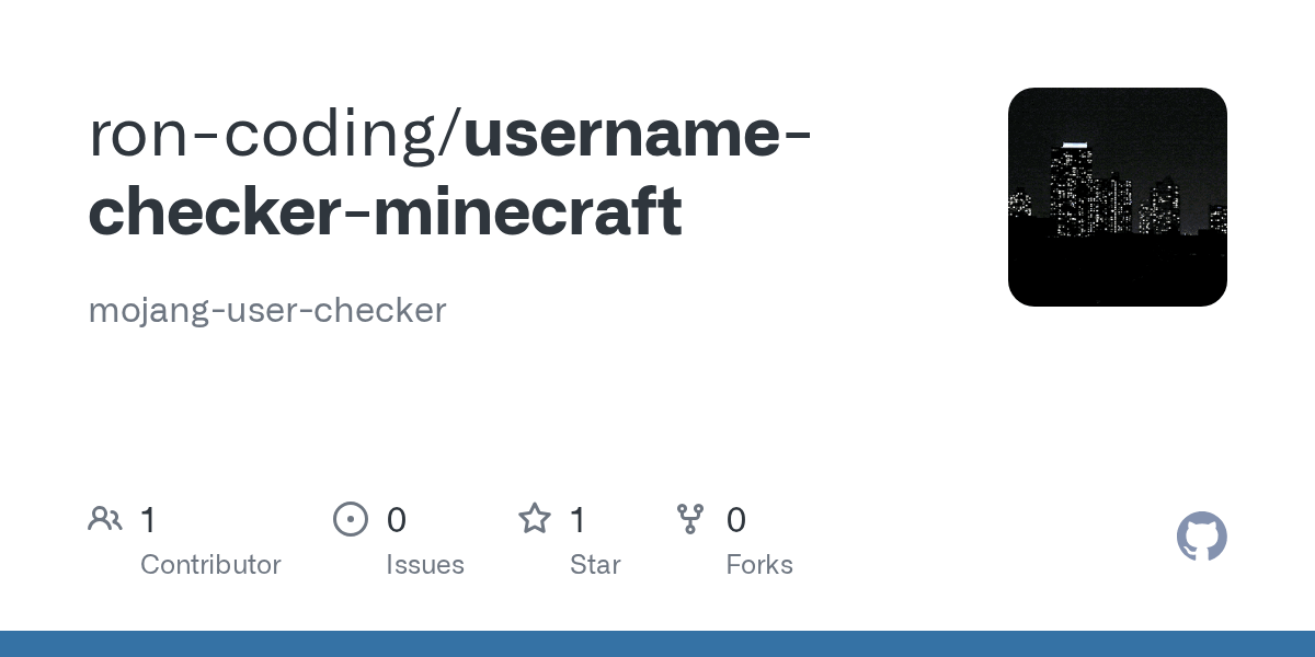 GitHub roncoding/usernamecheckerminecraft mojanguserchecker