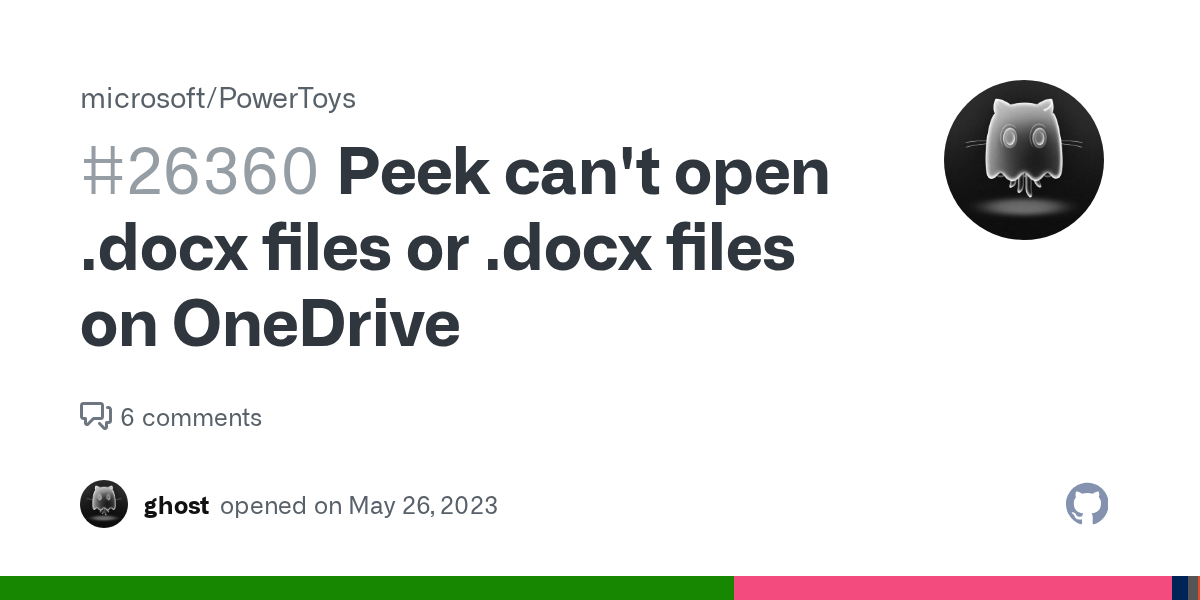 Peek can't open .docx files or .docx files on OneDrive · Issue 26360