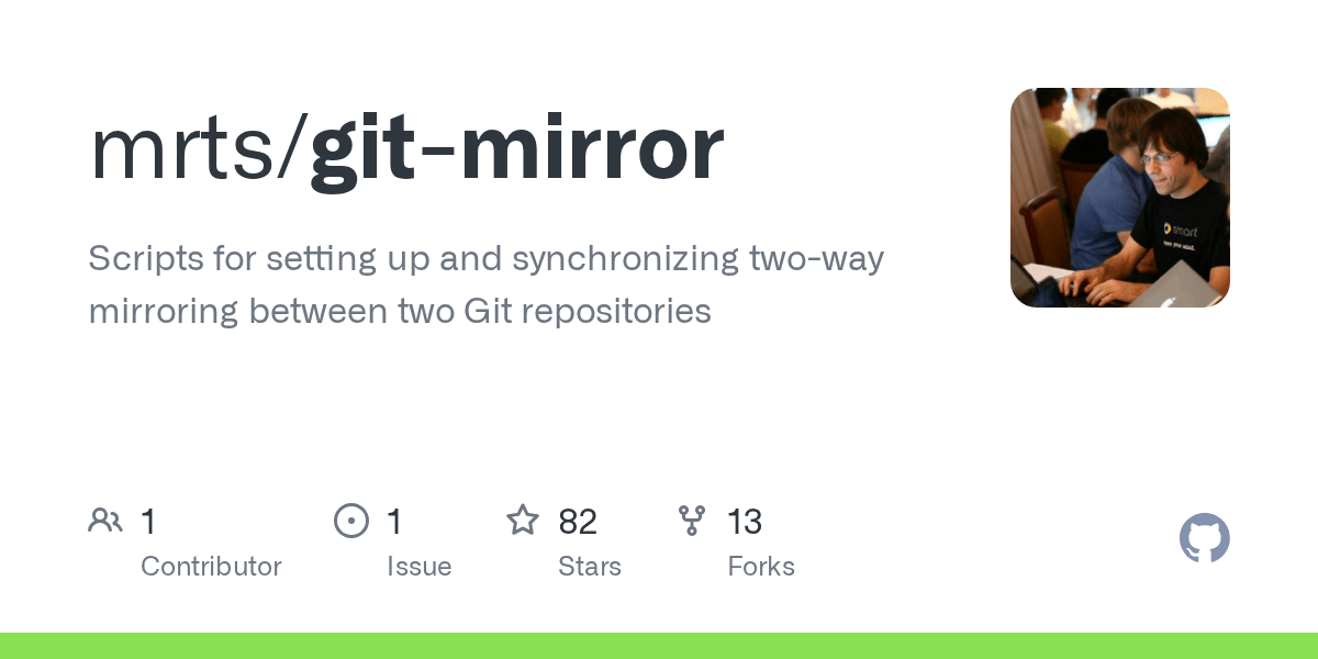 GitHub mrts/gitmirror Scripts for setting up and synchronizing two