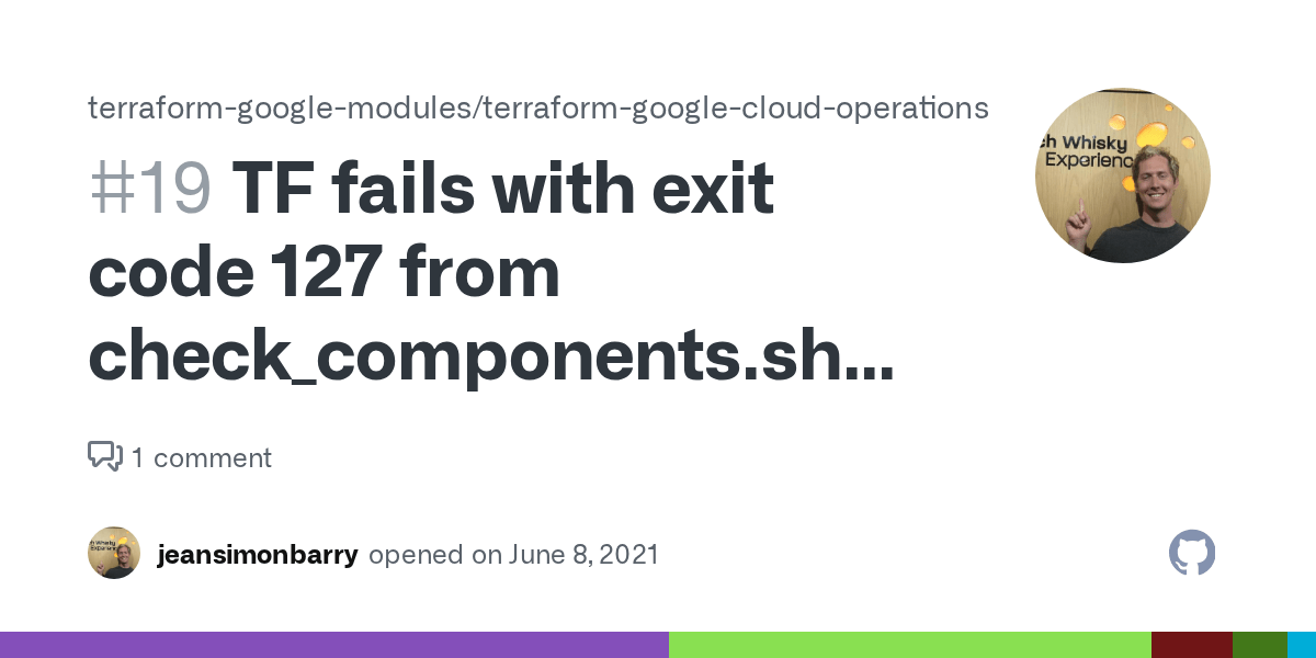 TF fails with exit code 127 from script · Issue 19
