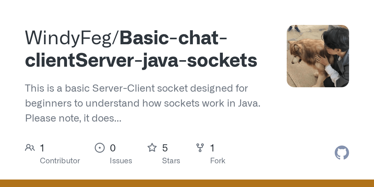 GitHub WindyFeg/BasicchatclientServerjavasockets