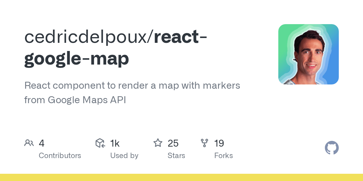 GitHub cedricdelpoux/reactgooglemap React component to render a