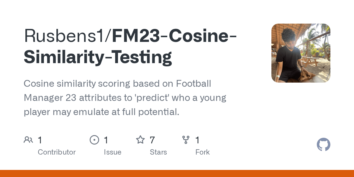 GitHub Rusbens1/FM23CosineSimilarityTesting Cosine similarity