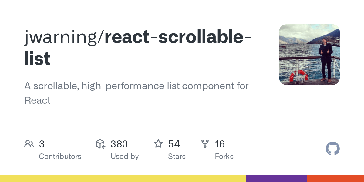GitHub jwarning/reactscrollablelist A scrollable, highperformance