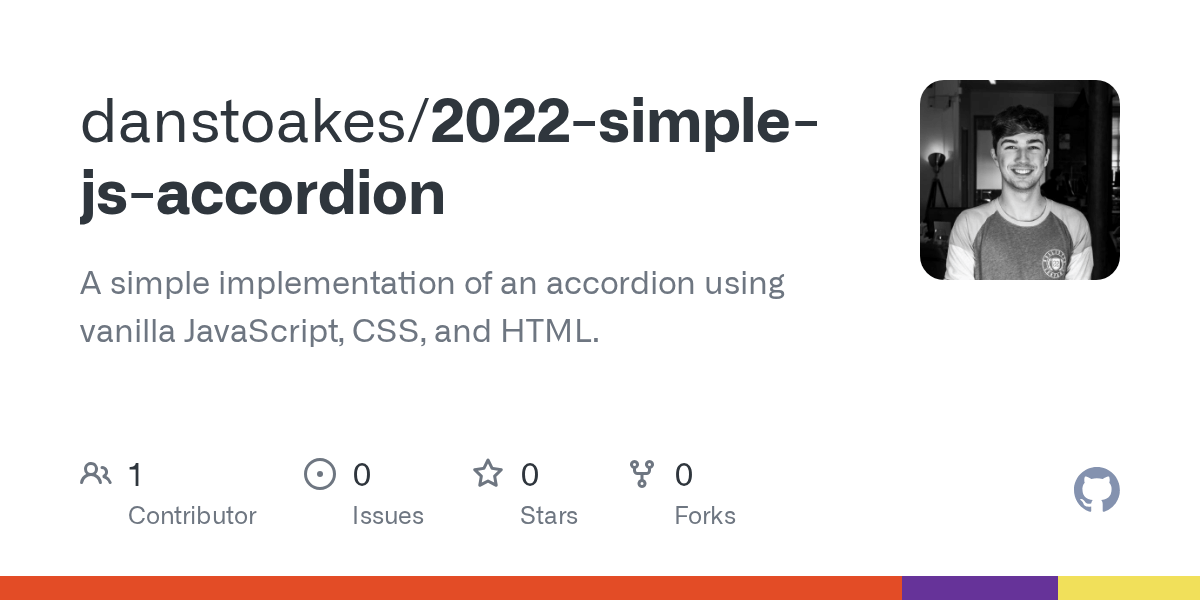 GitHub danstoakes/2022simplejsaccordion A simple implementation
