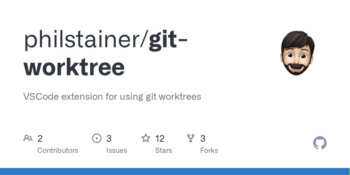 GitHub philstainer/gitworktree VSCode extension for using git worktrees