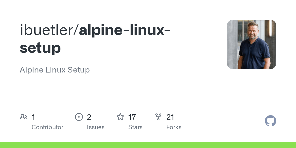 GitHub ibuetler/alpinelinuxsetup Alpine Linux Setup