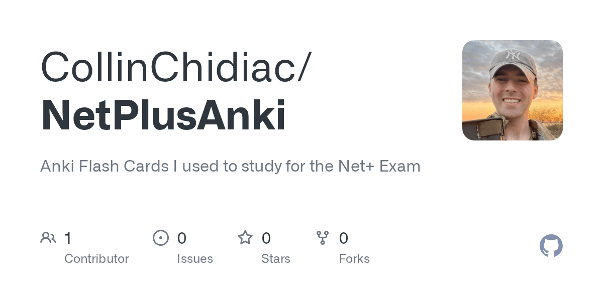 GitHub Anki Flash Cards I used to study for