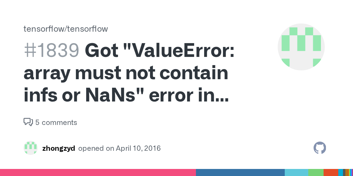 Got "ValueError array must not contain infs or NaNs" error in word2vec