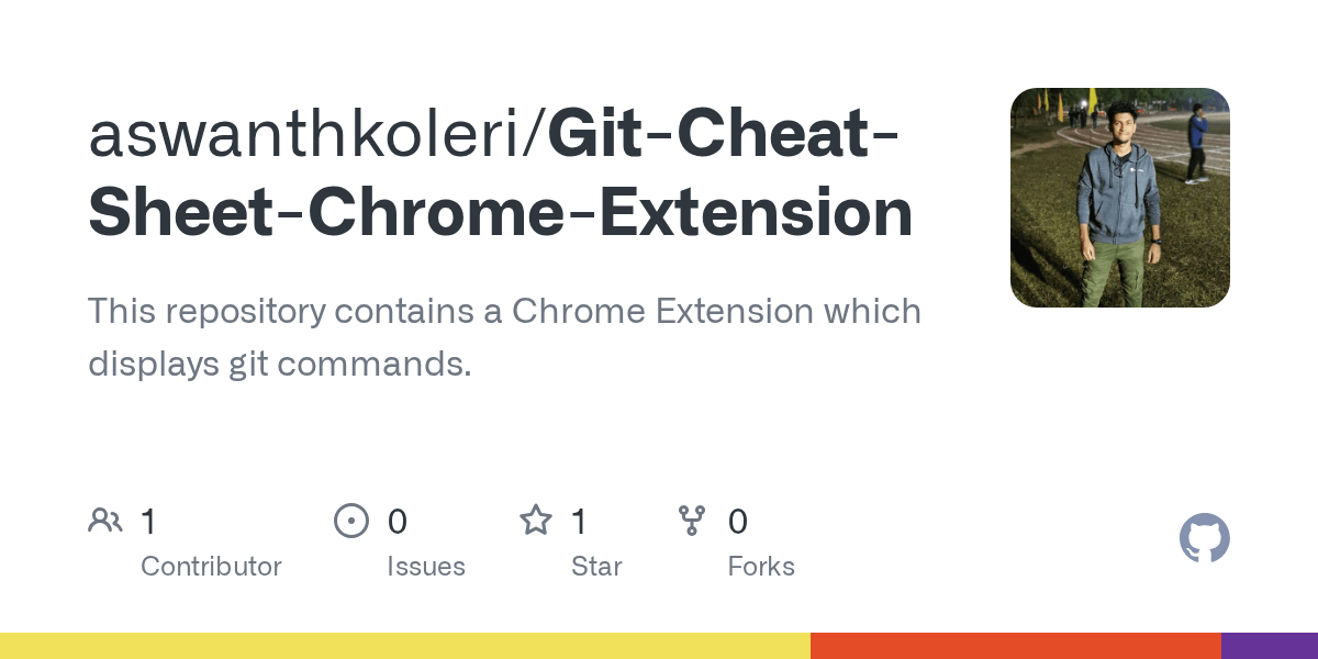 GitHub aswanthkoleri/GitCheatSheetChromeExtension This