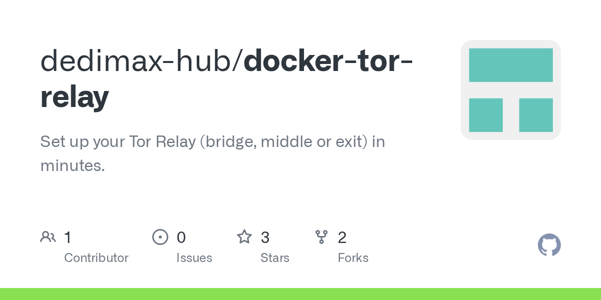 GitHub dedimaxhub/dockertorrelay Set up your Tor Relay (bridge