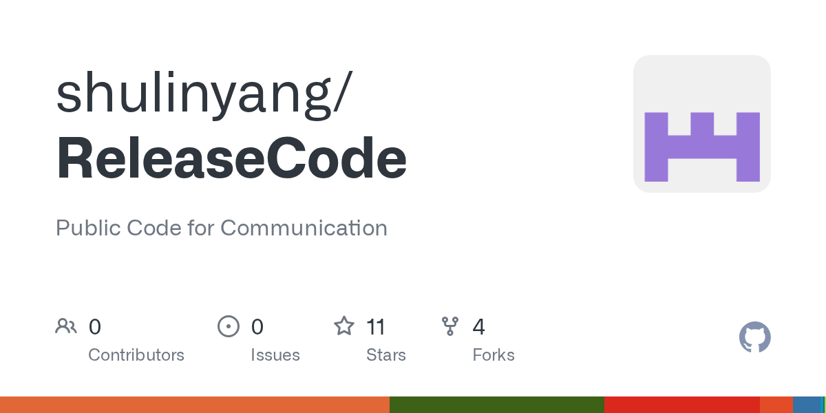 GitHub shulinyang/ReleaseCode Public Code for Communication