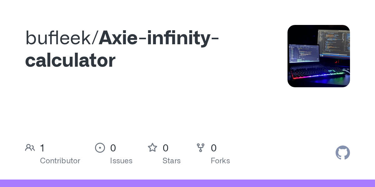 GitHub bufleek/Axieinfinitycalculator