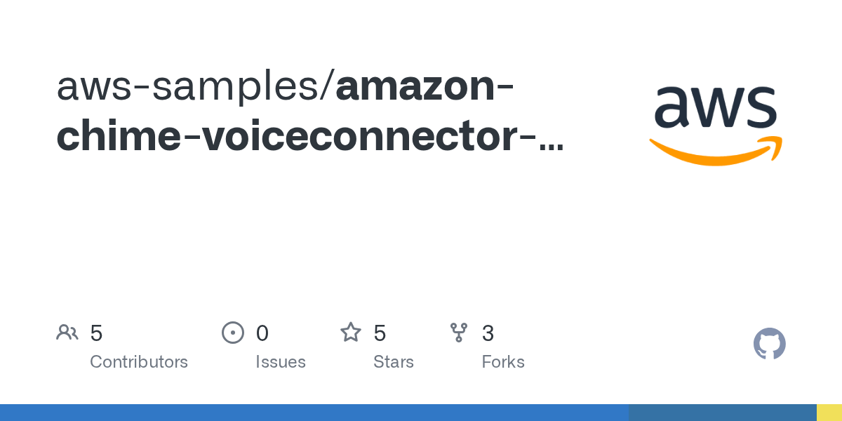 GitHub awssamples/amazonchimevoiceconnectorcdrprocessing