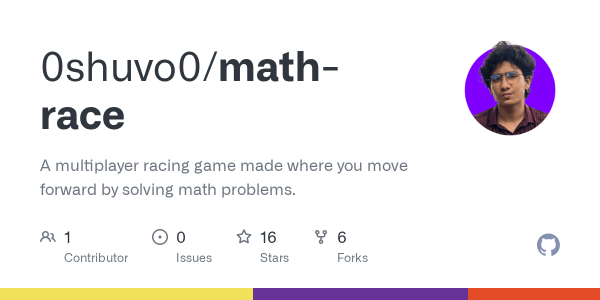 GitHub 0shuvo0/mathrace A multiplayer racing game made where you