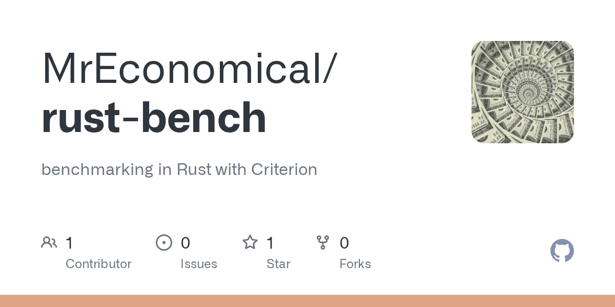 GitHub MrEconomical/rustbench benchmarking in Rust with Criterion