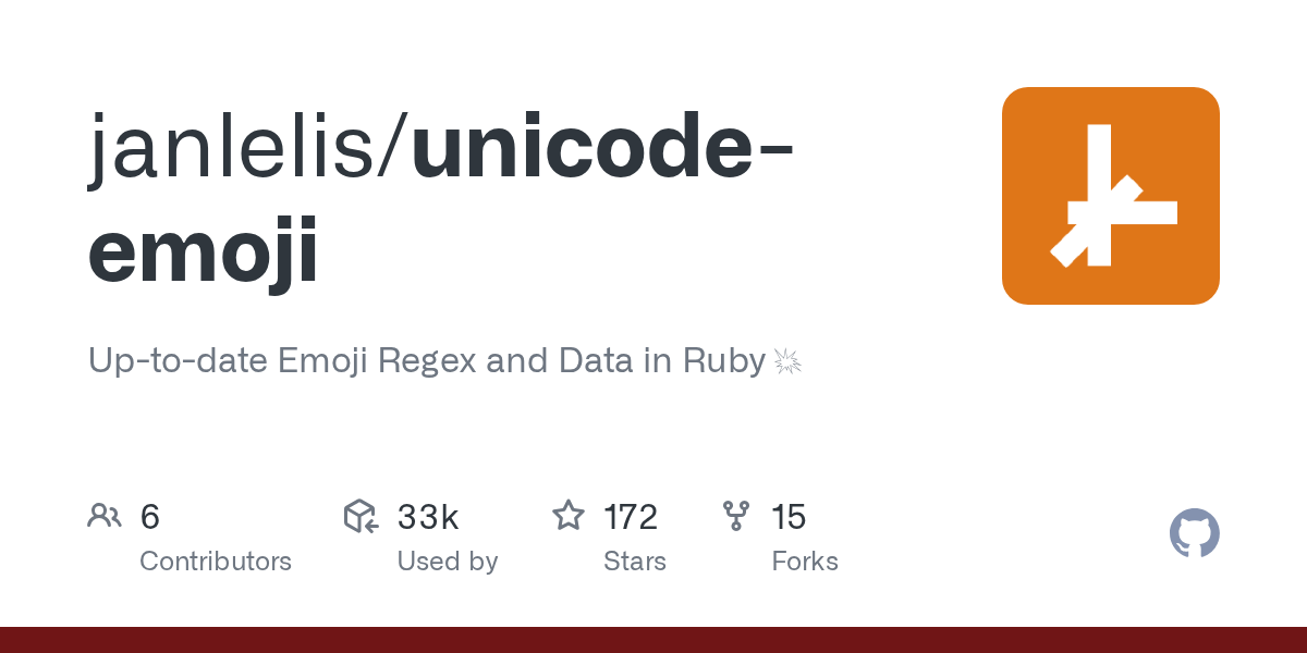 GitHub janlelis/unicodeemoji Uptodate Emoji Regex in Ruby