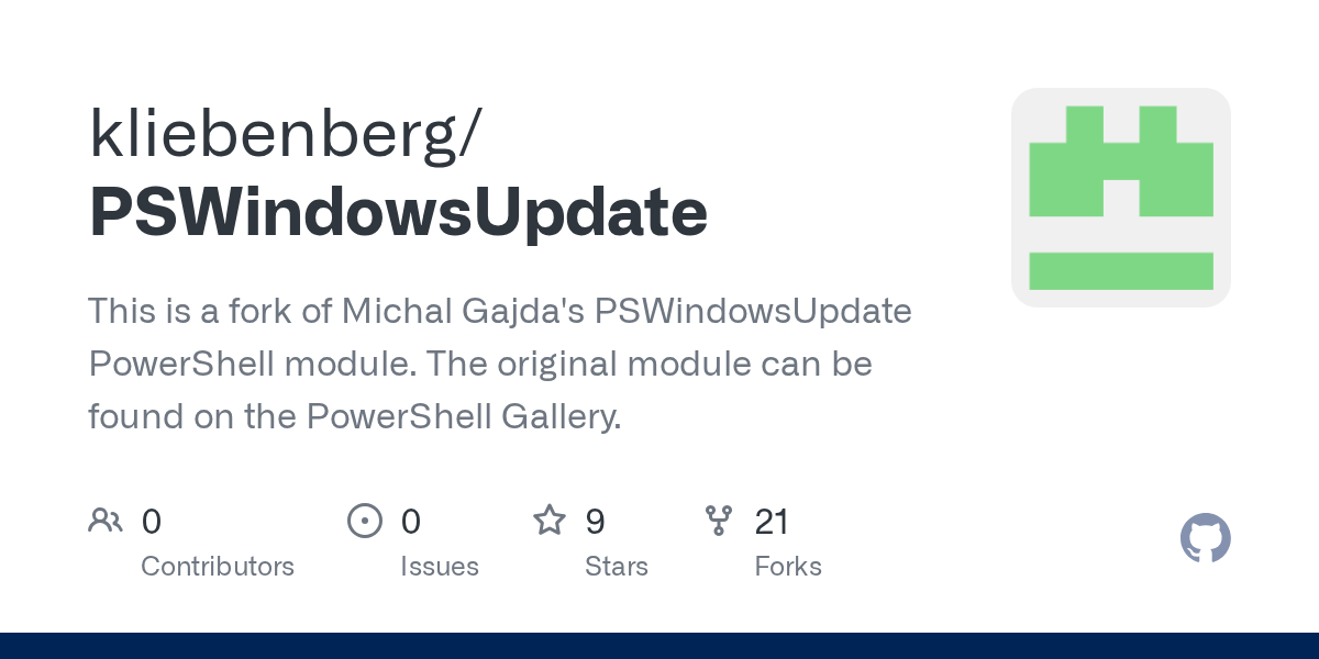 GitHub kliebenberg/PSWindowsUpdate This is a fork of Michal Gajda's