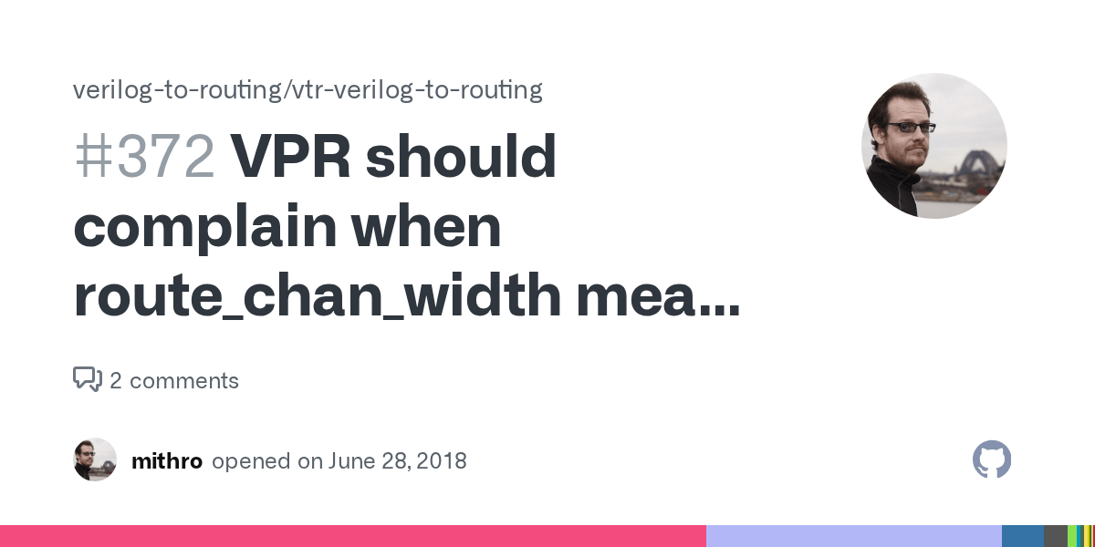 VPR should complain when route_chan_width means segment type doesn't