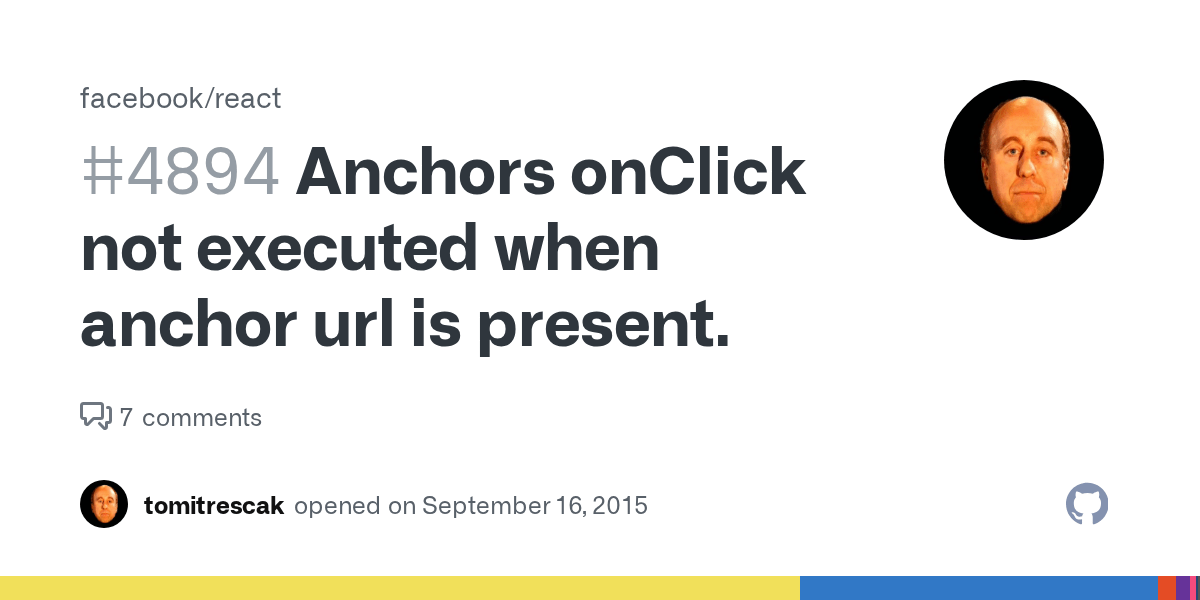 Anchors onClick not executed when anchor url is present. · Issue 4894