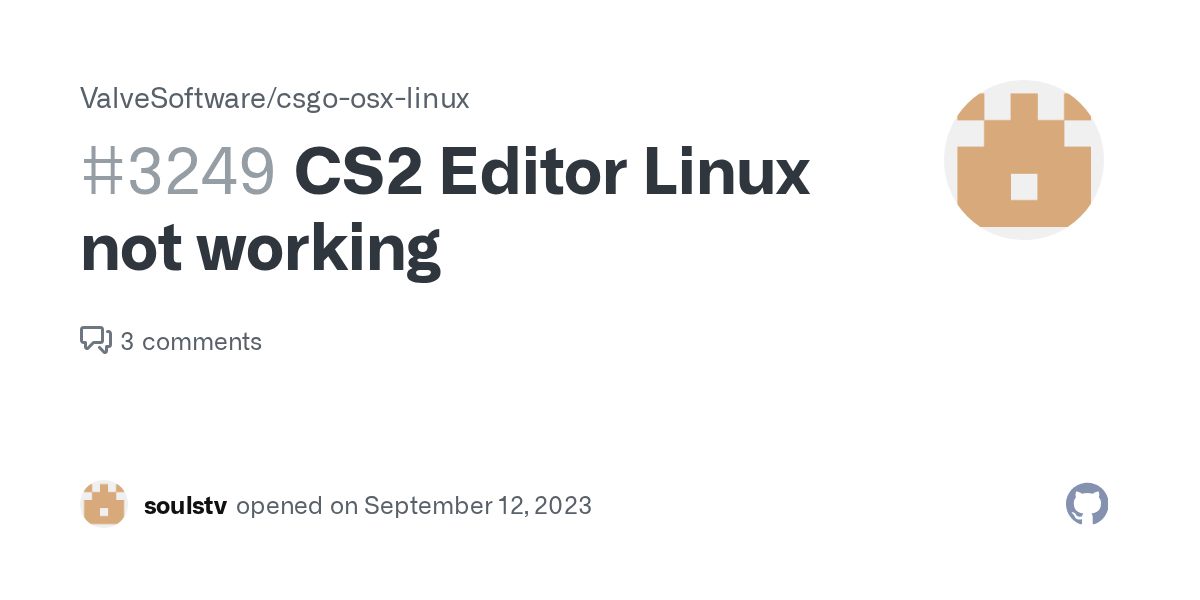CS2 Editor Linux not working · Issue 3249 · ValveSoftware/csgoosx
