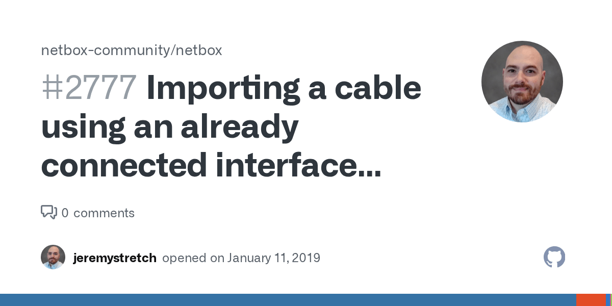 Importing a cable using an already connected interface raises