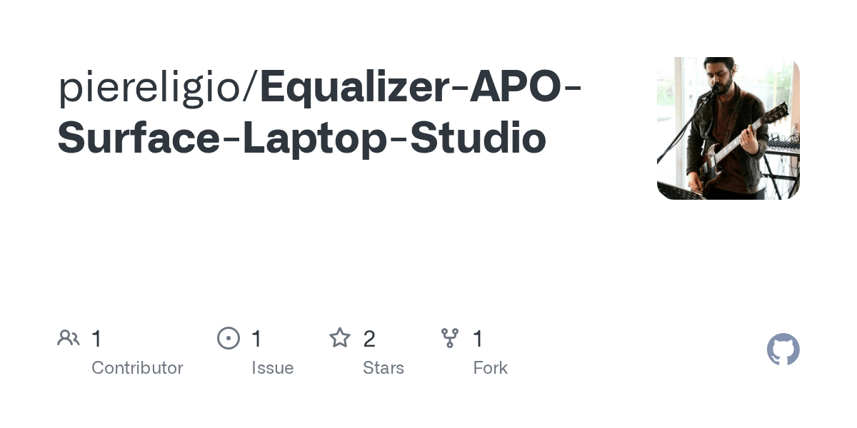 GitHub piereligio/EqualizerAPOSurfaceLaptopStudio
