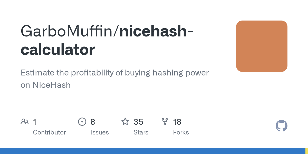 GitHub GarboMuffin/nicehashcalculator Estimate the profitability of