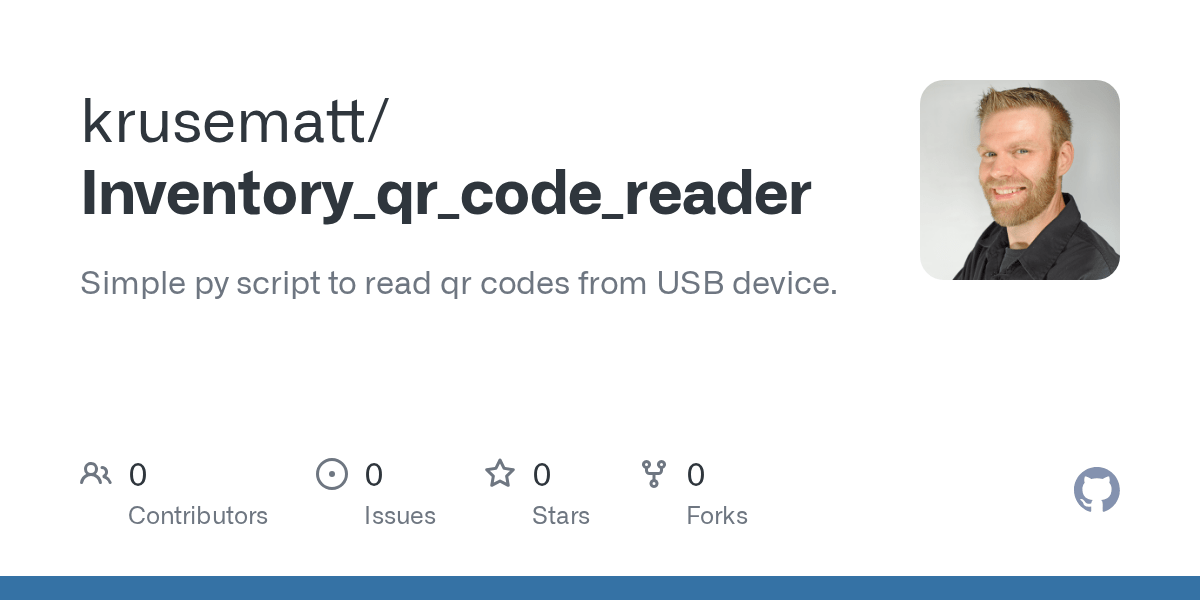 GitHub krusematt/Inventory_qr_code_reader Simple py script to read