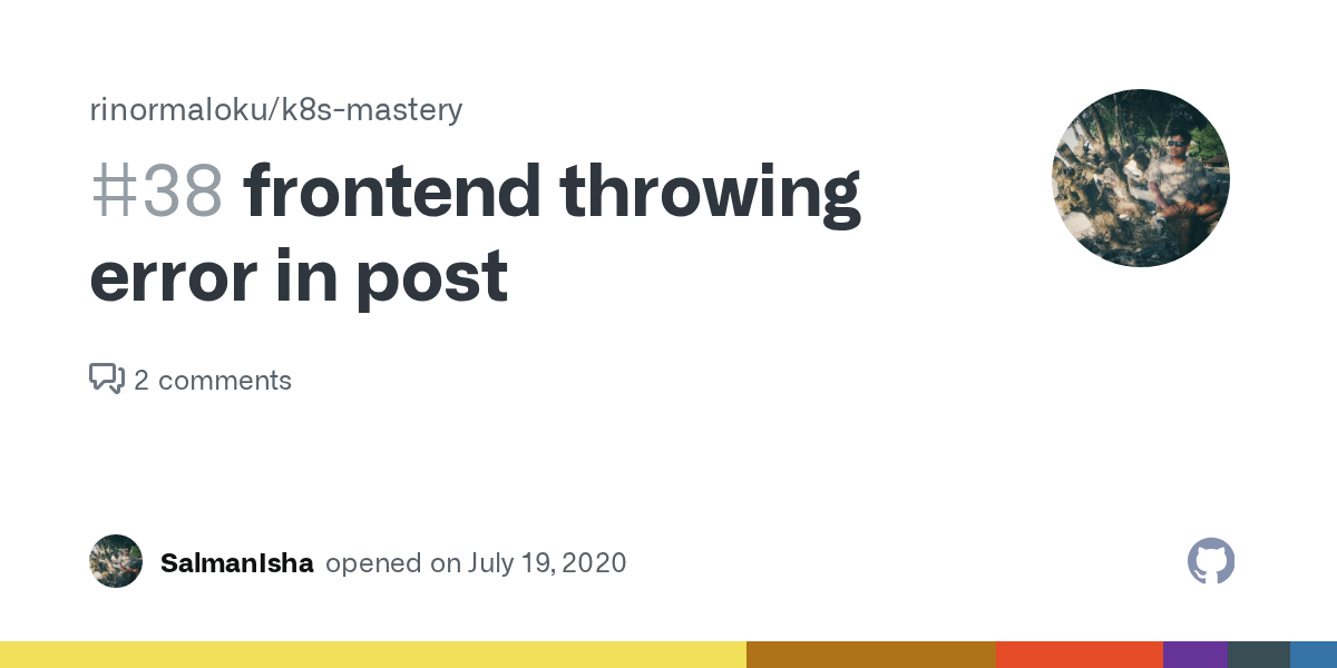 frontend throwing error in post · Issue 38 · rinormaloku/k8smastery