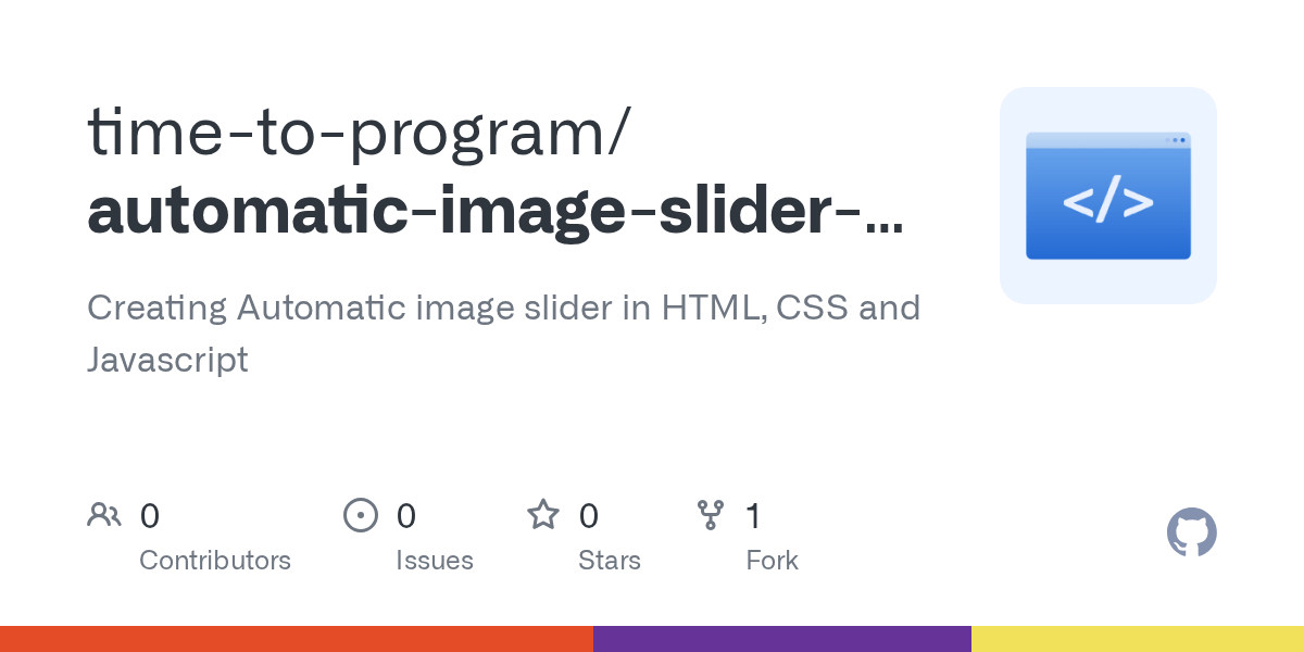 GitHub timetoprogram/automaticimagesliderhtmlcssjs Creating