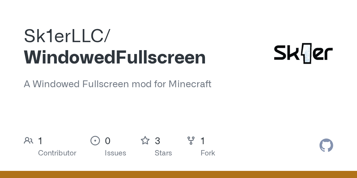 GitHub Sk1erLLC/WindowedFullscreen A Windowed Fullscreen mod for
