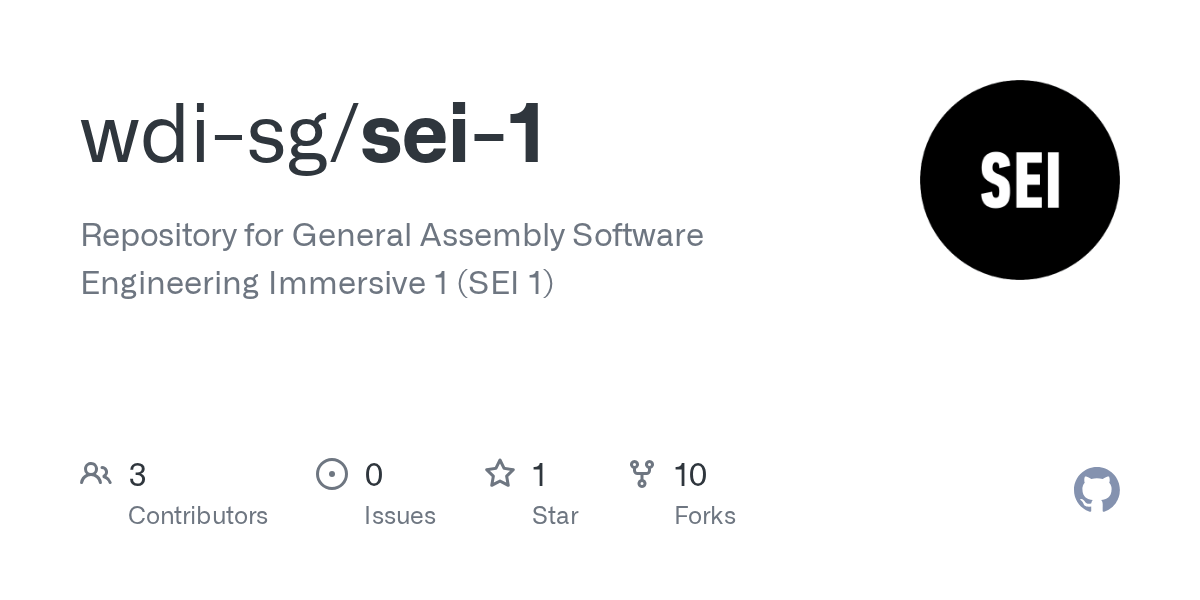 GitHub wdisg/sei1 Repository for General Assembly Software