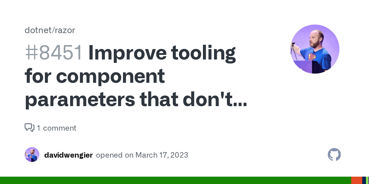 Improve tooling for component parameters that don't match the generated