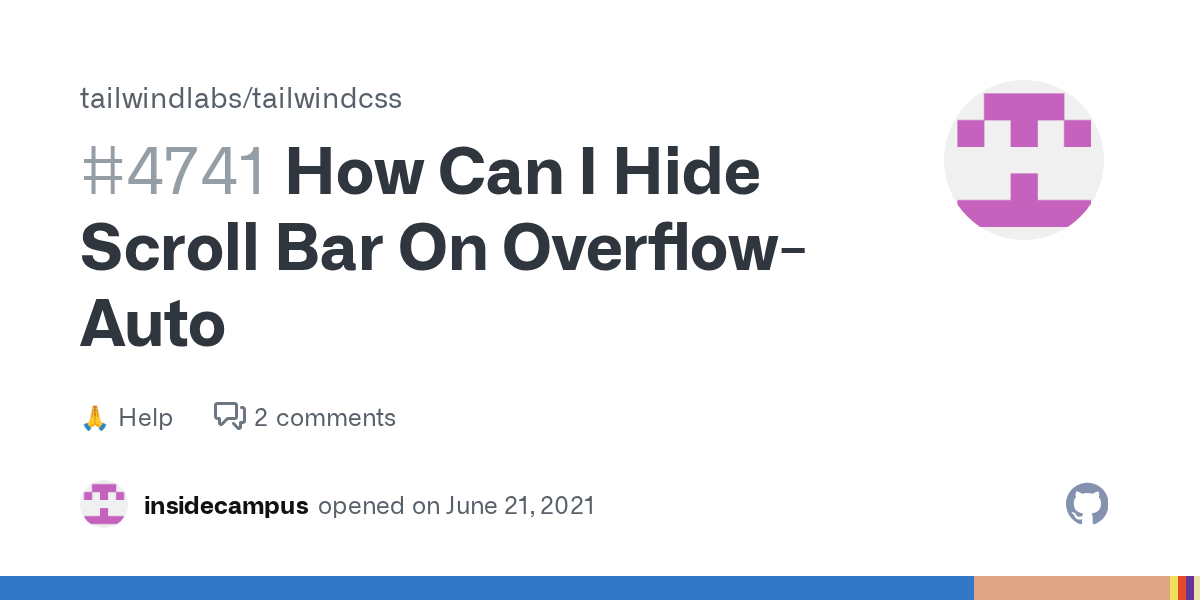 How Can I Hide Scroll Bar On Overflow Auto · tailwindlabs tailwindcss
